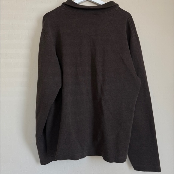 Y2K Banana Republic Quarter Zip Long Sleeve Brown Cotton Academia Old Money XL - Picture 7 of 7